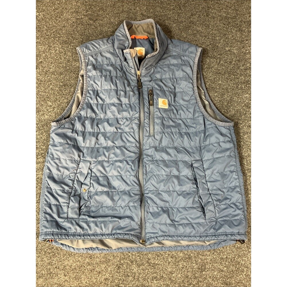 Carhartt Mens Size XL Blue Rain Defender Insulated Nylon Puffer Vest 102286 476
